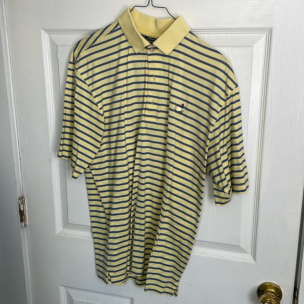 Masters Blue/ Yellow Striped Polo Medium